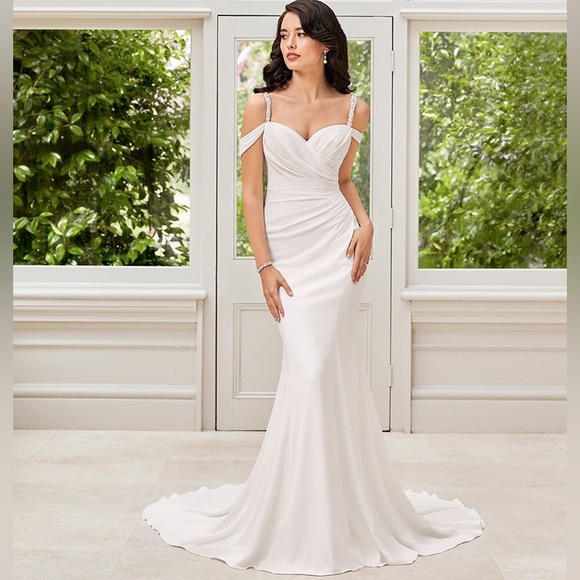 Sophia Tolli Y21976 Ines Beaded Straps Bridal Dress w/ bustle - Picture 4 of 16